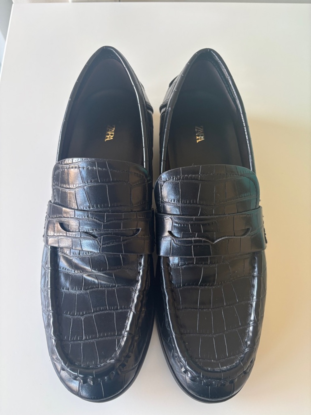 Zara croc loafers
